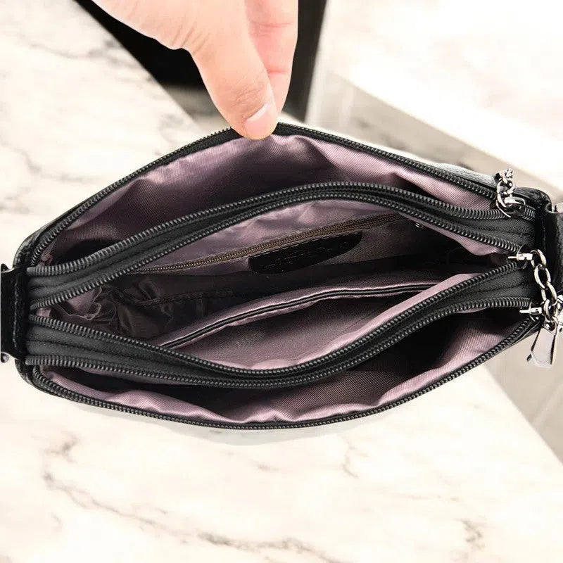 Bolso Bandolera Vintage de Piel de Cocodrilo Negro