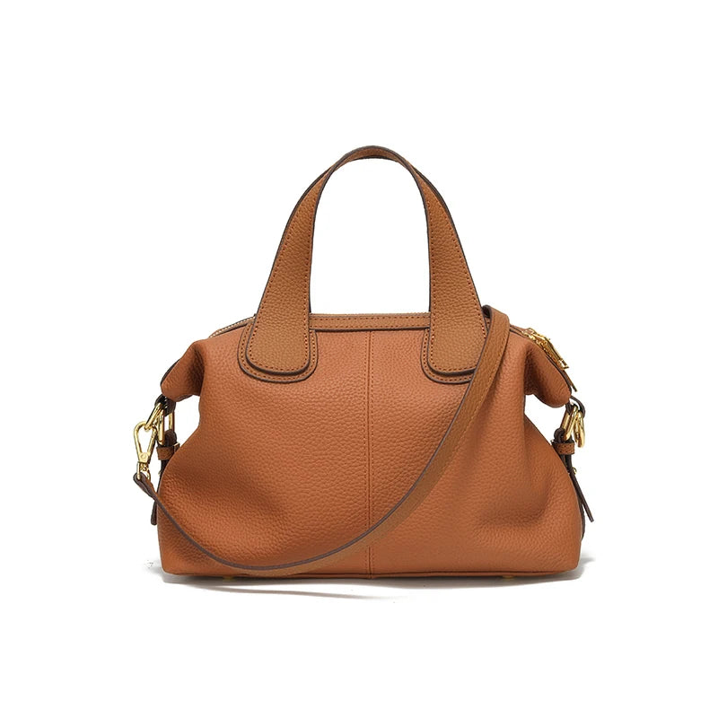 Bolso Bandolera de Cuero Genuino Naranja