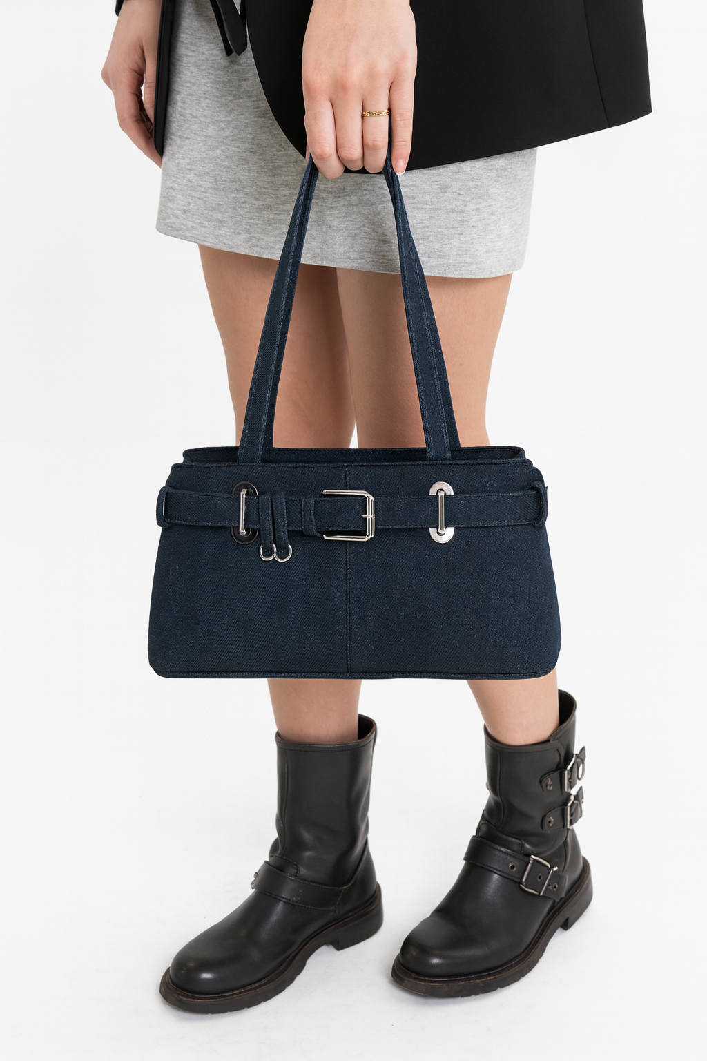 Bolso Tote de Mezclilla con Diseño de Cinturón