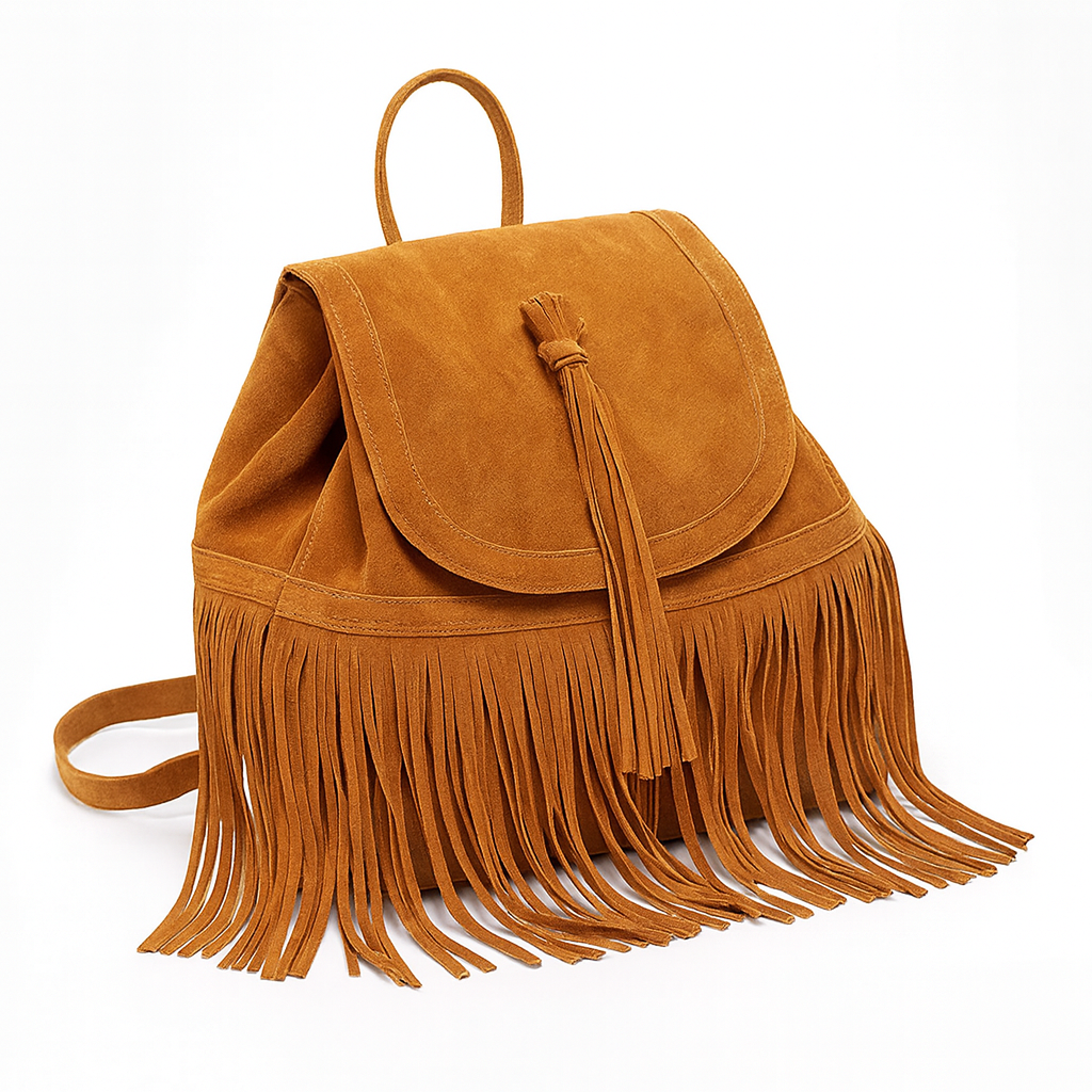 Mochila Fashion de PU con Flecos – Versátil, Chic y Funcional