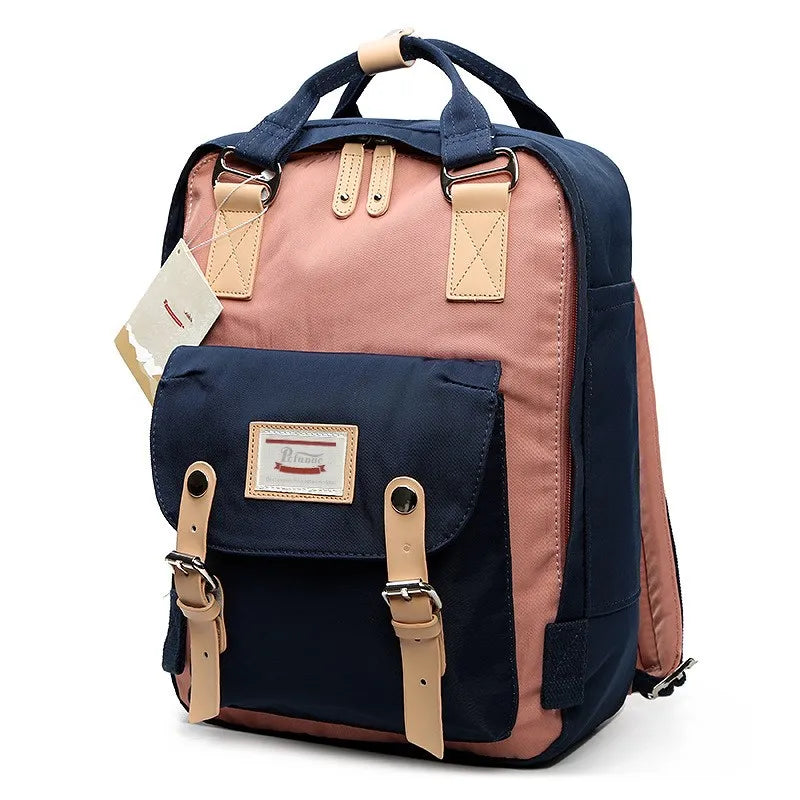 Mochila Azul-Rosa Impermeable para Mujer: Estilo Único, Comodidad sin Límites