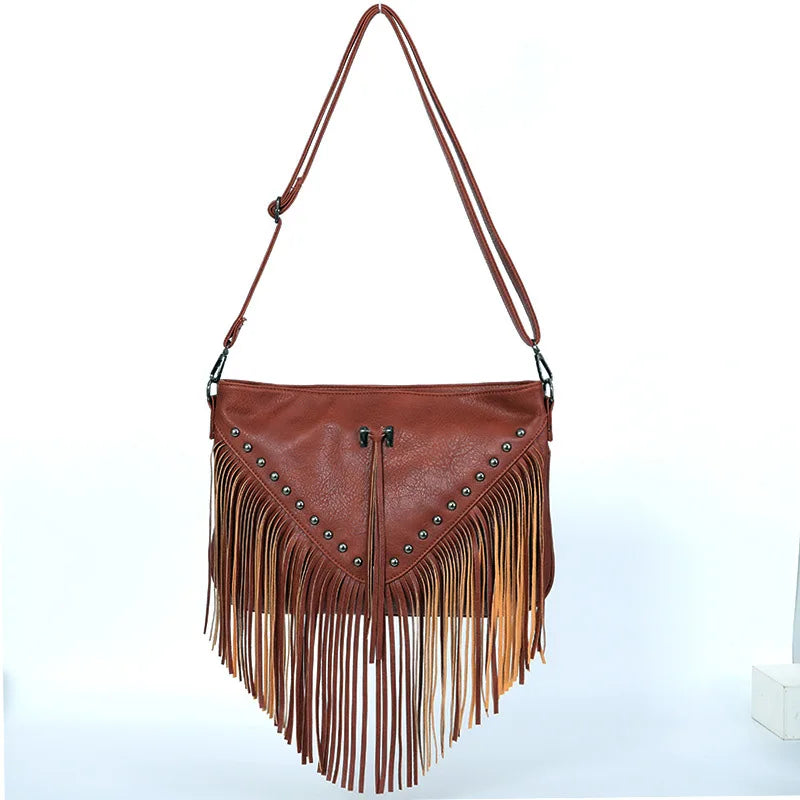 Bandolera de Mujer en PU con Flecos – Elegancia Versátil y Moderna